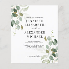 Flyer Orçamento Eucalyptus Greenery Convite para Casamen