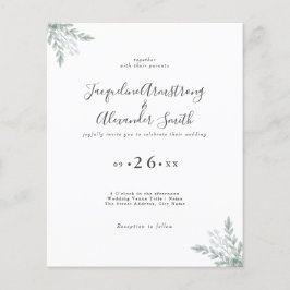 Flyer Orçamento Eucalyptus Greenery Convite para Casamen