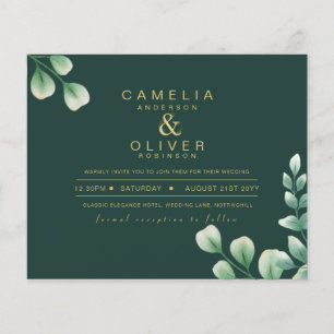 Flyer ORÇAMENTO Eucalyptus Greenery Dourado Casamento CÓ