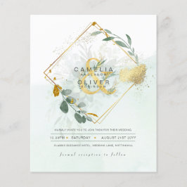 Flyer ORÇAMENTO Eucalyptus Greenery Dourado Casamento CÓ
