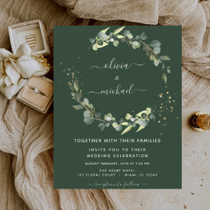 Flyer Orçamento Eucalyptus Greenery Emerald Green Weddin