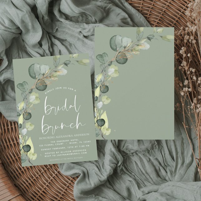Flyer Orçamento Eucalyptus Sage Green Bridal Brunch (Criador carregado)