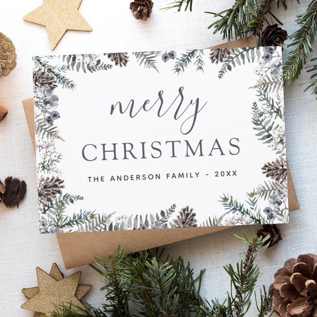 Flyer Orçamento Feliz Natal Dusty Verde Azul (Criador carregado)