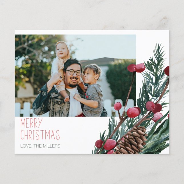 Flyer Orçamento Feliz Natal Frutas Vermelhas & Foto de P (Frente)