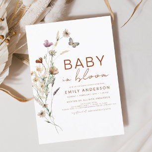 Flyer Orçamento Flor Selvagem Bebê em Bloom Chá Terracot