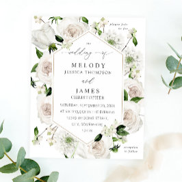 Flyer Orçamento Floral Branco Casamento