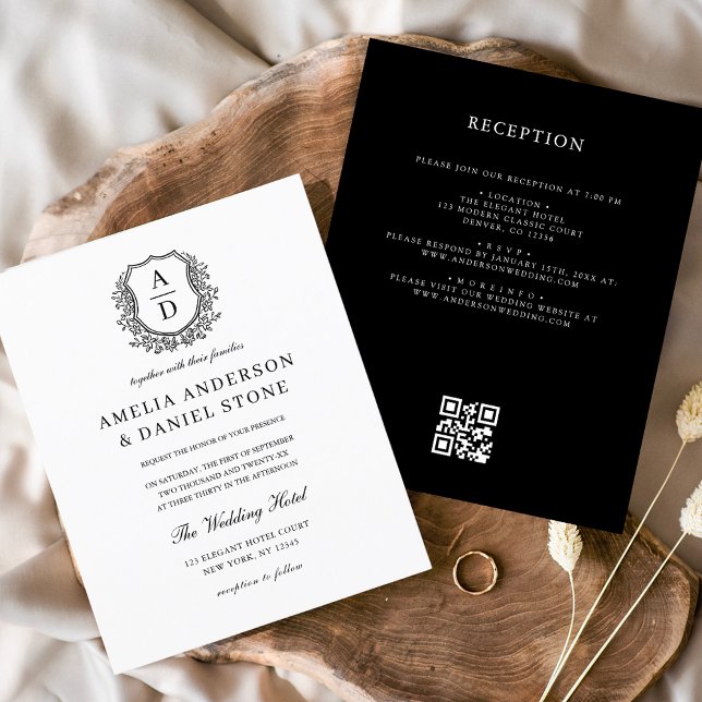 Flyer Orçamento Floral Crest Monograma Casamento Código  (Criador carregado)