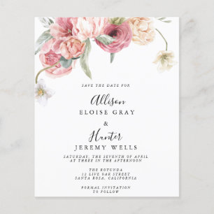 Flyer Orçamento Floral Economize a Data Annabeth
