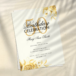 Flyer Orçamento Floral Glam Birthday Elegante Creme Dour