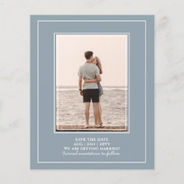 Flyer Orçamento Foto Convites de Casamento Azul Poeira E