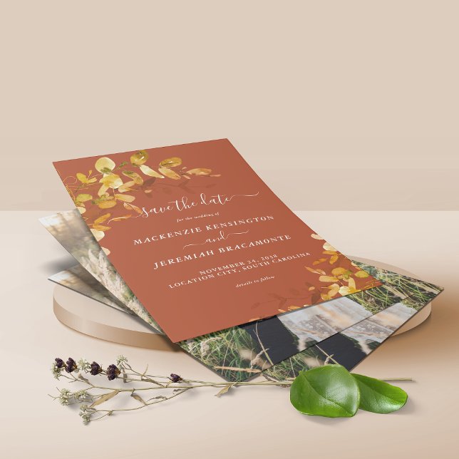 Flyer Orçamento Laranja Queimado Foto Botânica Salvar Da (Criador carregado)