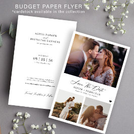 Flyer Orçamento moderno 3 fotos casamento economize a da