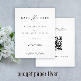 Flyer Orçamento moderno de código QR para casamento SAVE