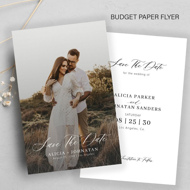 Flyer Orçamento moderno foto elegante casamento salvar a (Criador carregado)