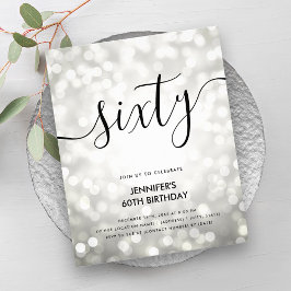 Flyer Orçamento moderno Silver Luzes 60º Aniversário