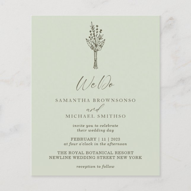 Flyer Orçamento Moderno Verde Claro Fazemos Botânica (Frente)