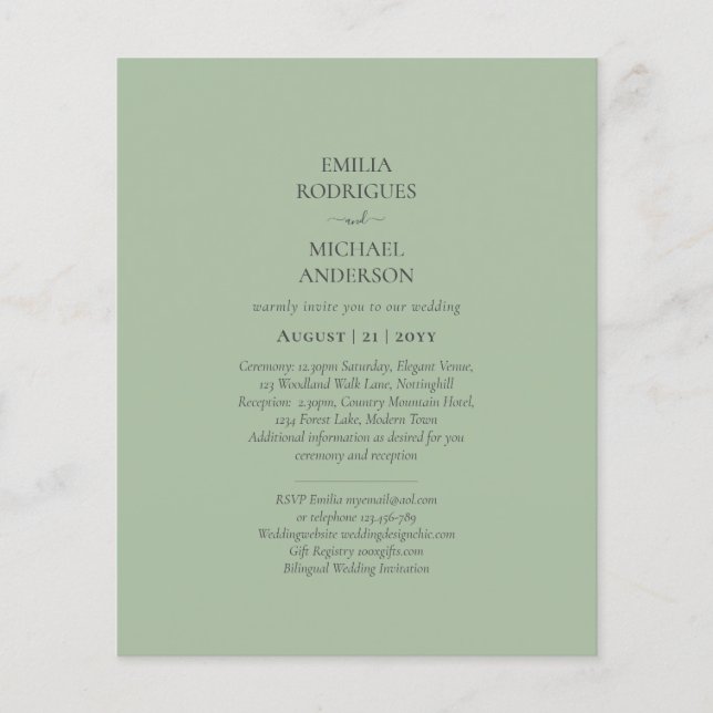 Flyer ORÇAMENTO Monocromo Bilíngue De Sintagem Dupla (Frente)