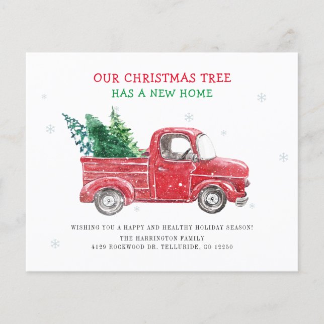 Flyer Orçamento Mudamos o Natal Anúncio de Mudança (Frente)