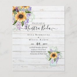 Flyer Orçamento nosso Casamento Girassóis Flores Roxas I