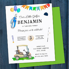 Flyer Orçamento Nosso Pequeno Golfista Verde Convite de 