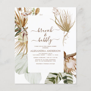 Flyer Orçamento Pampas Grass Boho Brunch e Bubble