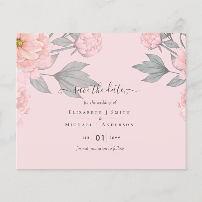 Flyer ORÇAMENTO  PEONIAS Rosa Sage Pêssego Casamento (Frente)