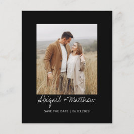 Flyer Orçamento Preto Branco Simples Salvar a Data Convi