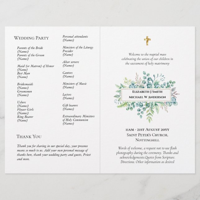 Flyer ORÇAMENTO Programa de Missa de Nupcias Católicas d (Frente)