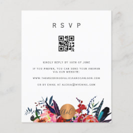 Flyer Orçamento QR CODE convite elegante floral RSVP