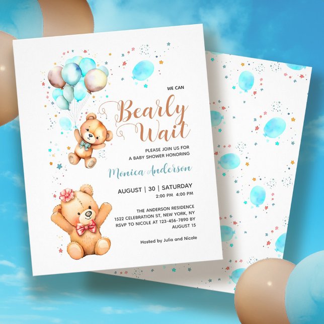 Flyer Orçamento Que Podemos Ampliar Convite Para Chá de  (Budget We Can Bearly Wait Baby Shower Invitation Flyer
)