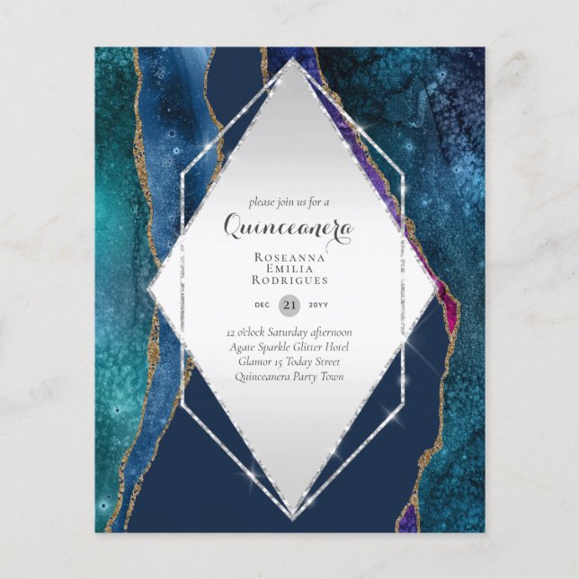 Flyer ORÇAMENTO QUINCEANA - AGATE Glamour Chic (Frente)