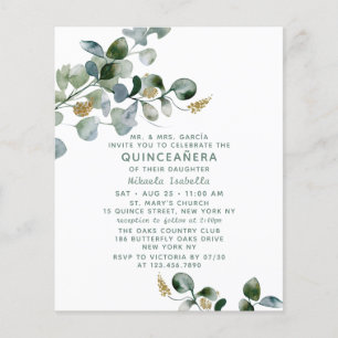 Flyer Orçamento Quinceañera Eucalyptus Foto Floral