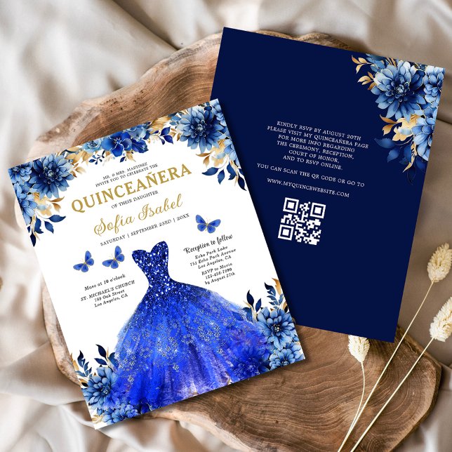 Flyer Orçamento Real Código Azul QR Princesa Quinceanera (Criador carregado)