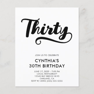 Flyer Orçamento Retro Swash Bold Script Aniversário de 3