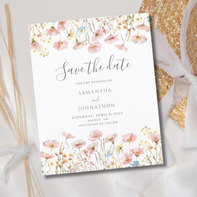 Flyer Orçamento Rosa Bege Flor de Campo Casamento Salve  (Criador carregado)
