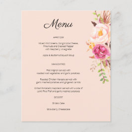 Flyer Orçamento Rosa Blush Floral Menu- Rosa