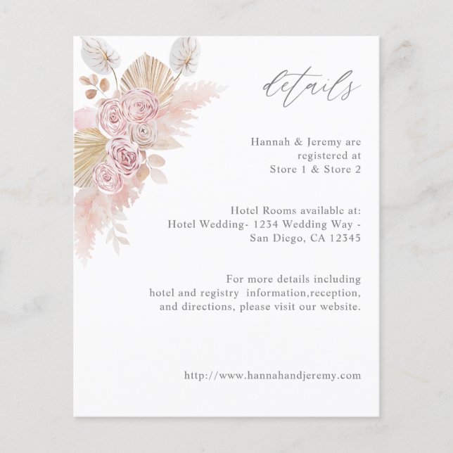 Flyer Orçamento Rosa Boho Detalhes Florais  (Frente)