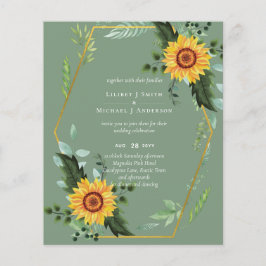 Flyer Orçamento Russo Girassóis Verde Sai Casamento