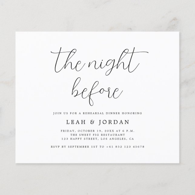 Flyer Orçamento Russo Na Noite Antes Do Janta De Ensaio (Frente)