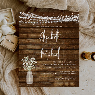 Flyer Orçamento Rustic Farmhouse Lights Convite De Casam