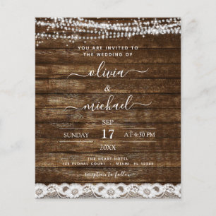 Flyer Orçamento Rustic Farmhouse String Luzes Lace Casa