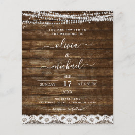 Flyer Orçamento Rustic Farmhouse String Luzes Lace Casam
