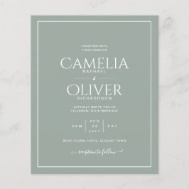 Flyer ORÇAMENTO Sage MONOCROMÁTICO Cartaz de Casamento