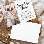 Flyer Orçamento Salvar a Data Foto Simples Minimalista<br><div class="desc">Imagem minimalista e moderna do orçamento Salve o Cartão-postal de Casamento de Data. O cartão de convite para salvar a data inclui a tipografia moderna de script com letra manuscrita com um design chic e simples ao qual você pode adicionar sua fotografia personalizada de noivado.</div>