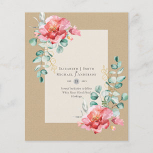 Flyer ORÇAMENTO SALVAR AS DATAS - Rosas brancas Floral