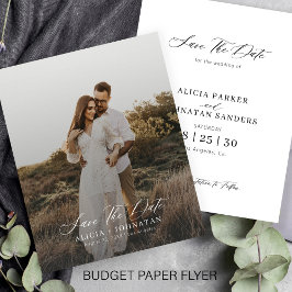 Flyer Orçamento simples moderno foto casamento economiza