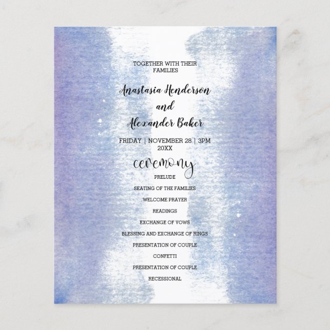 Flyer Orçamento Simples Programa de Casamento. (Frente)