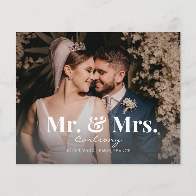 Flyer Orçamento Sr. Anúncio de casamento da & Sra. Photo (Frente)