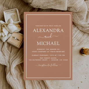 Flyer Orçamento Terra Cotta Boho Casamento Moderno Simp