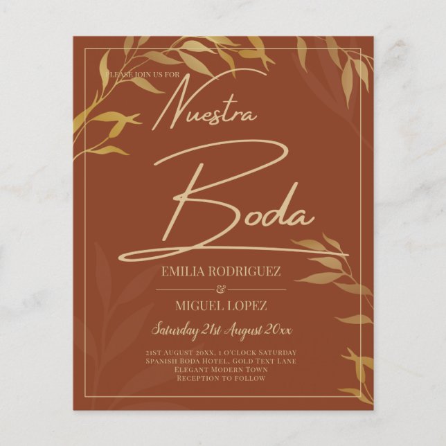 Flyer Orçamento Terracotta DOURADA Nuestra Boda Casdin E (Frente)